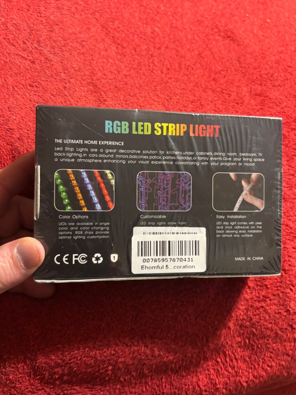 RGB LED Strip Light - Multicolor Party Ribbon (Black) - Picture 3 of 5